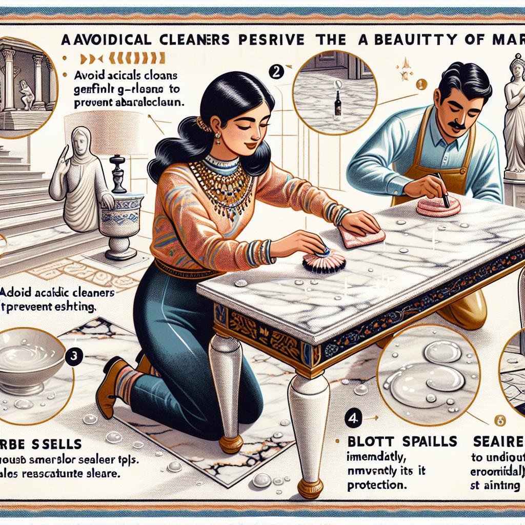 Conseils d'entretien pour préserver la beauté du marbre